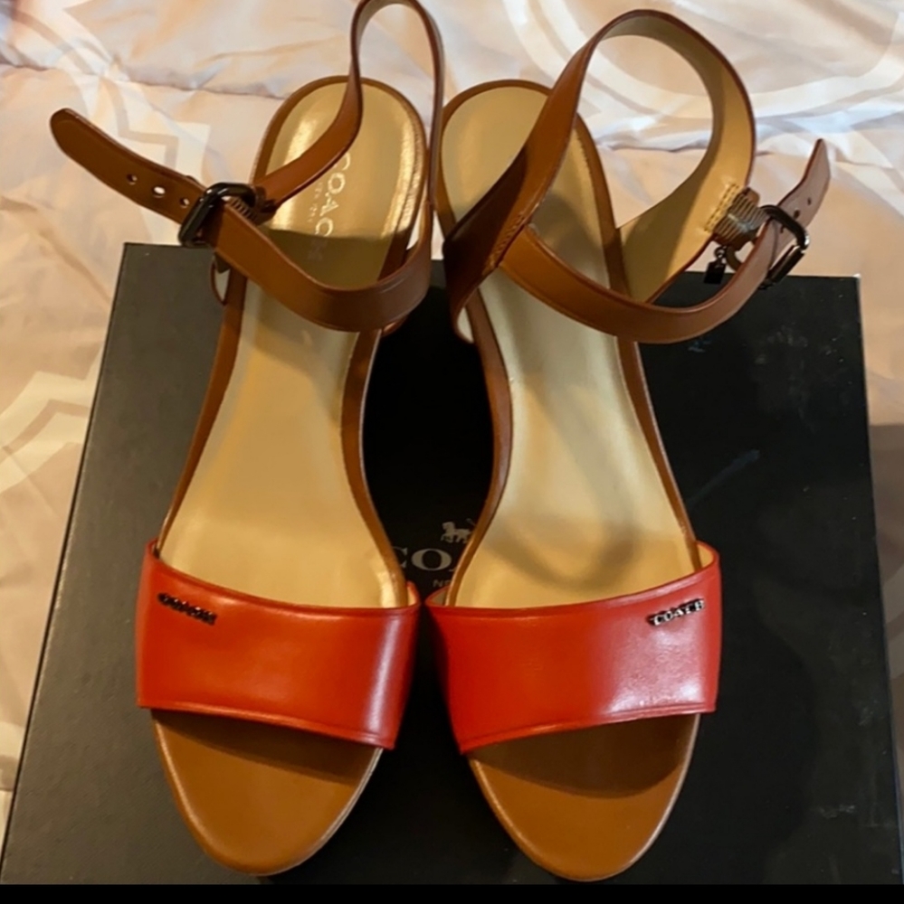 Coach wedge sandals.